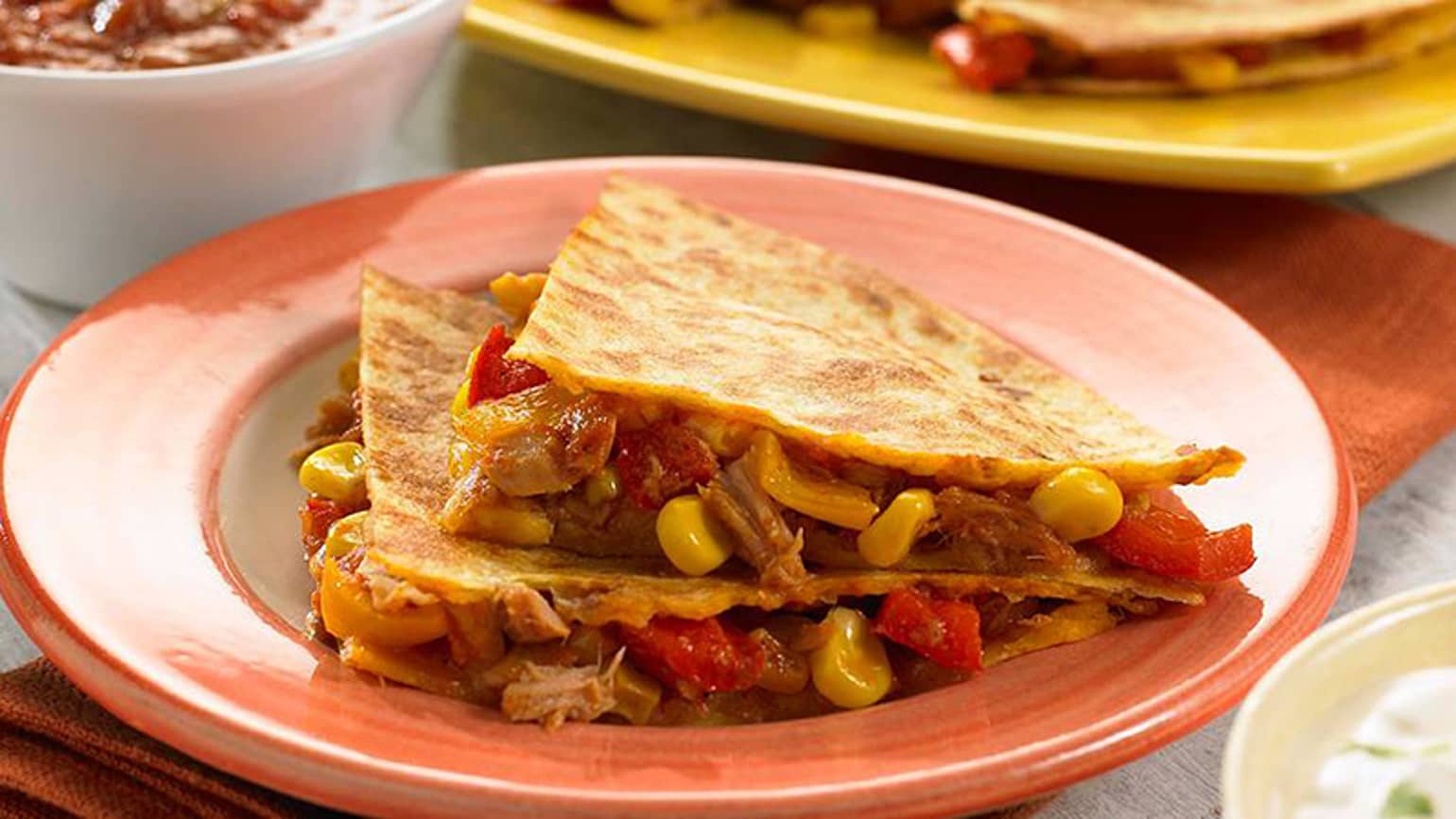 tuna and corn quesadillas